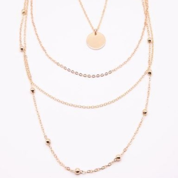 4 for $20 Multi-layered Coin Necklace (Gold) - Picture 3 of 5